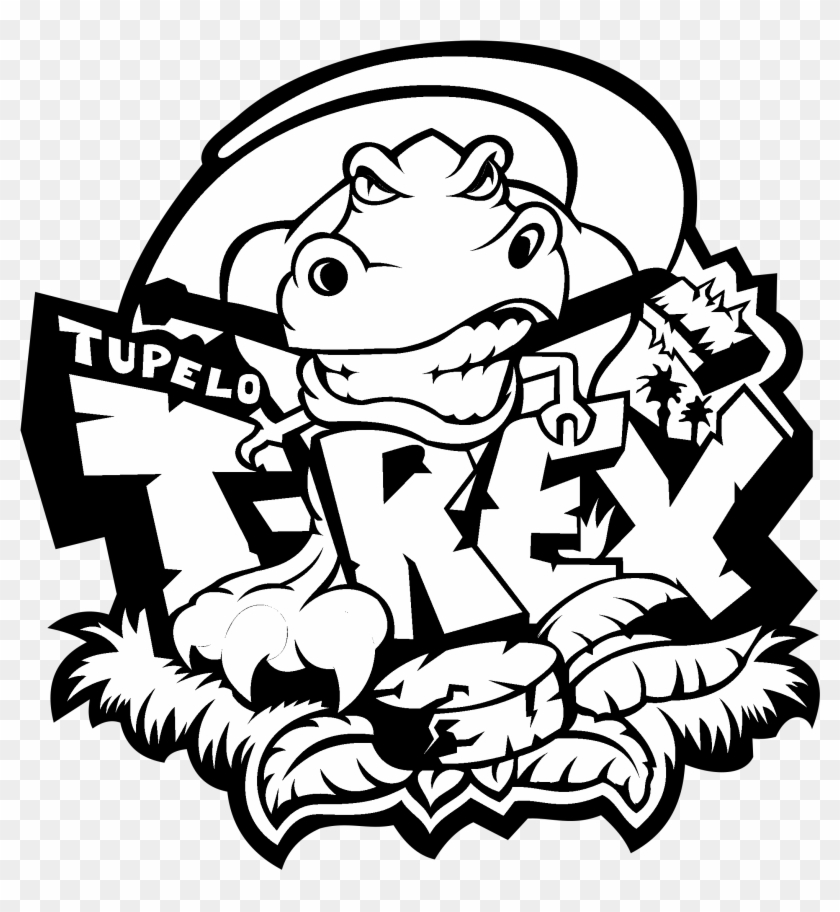 Tupelo T Rex Logo Black And White - Tupelo T-rex #1066317
