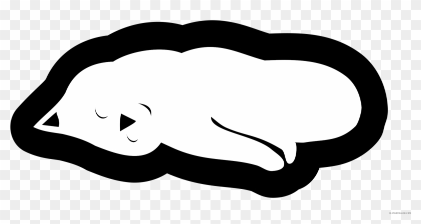 Cat Sleeping Animal Free Black White Clipart Images - Cat #1066326