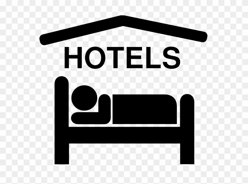 Hotel Sleeping Accomodation Clip Art Black White Hi - Hotel Symbol #1066343