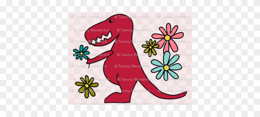 Dinosaurs With Daisies - Cartoon #1066370