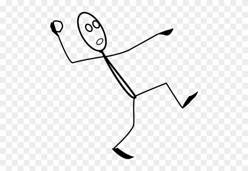 Stick Man Throwing - Throwing A Stone #1066416