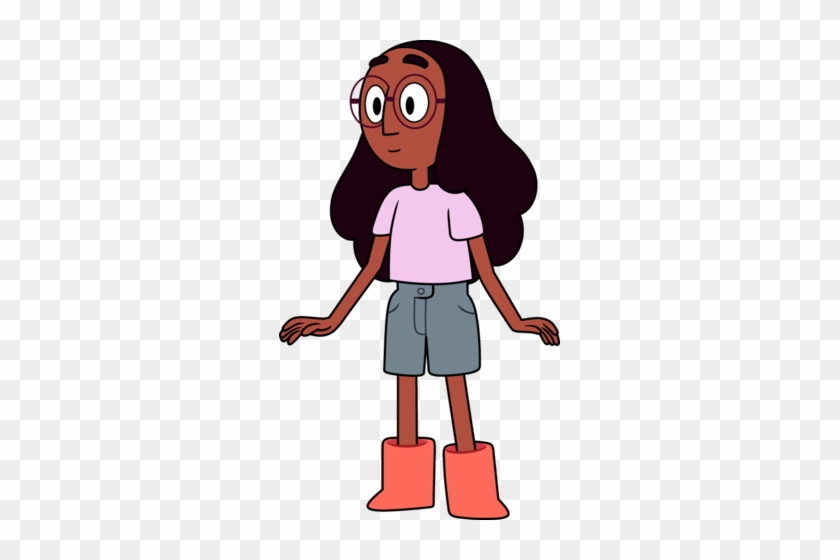 Connie Wears A Lavender T-shirt With Gray Jean Shorts - Steven Universe Style Change #1066501