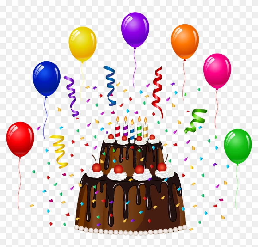 Birthday Cake Balloon Party Clip Art - Birthday Cake Balloon Party Clip Art #1067029