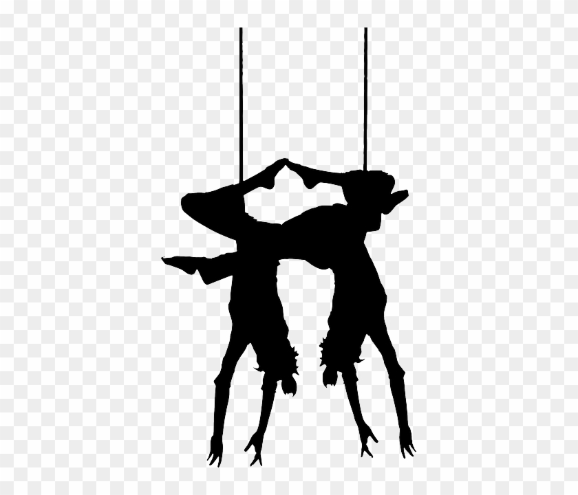 Performer Artists, Show, Circus, Performer - Trapeze Silhouette Png #1067084