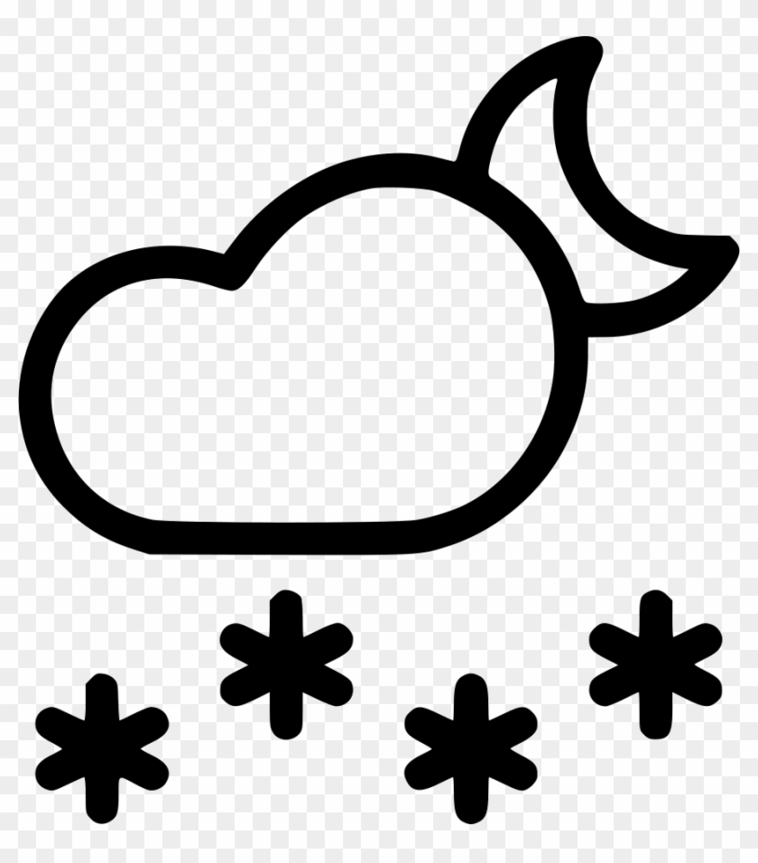 Cloud Snow Snowfall Night Moon Weather Svg Png Icon - Bandera De La Paz #1067611