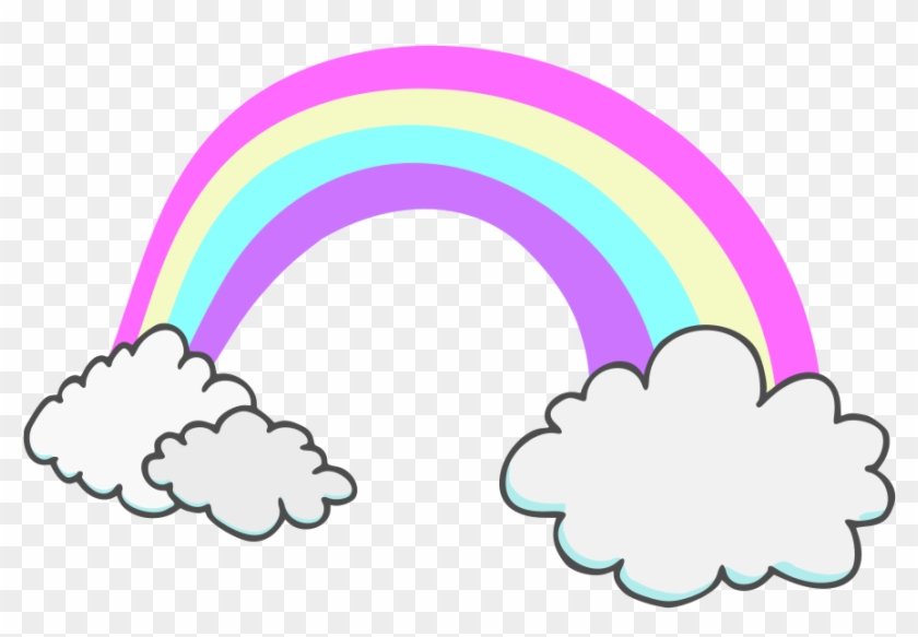 Rainbow And Clouds Cartoon Rainbow With Clouds - Rainbow And Clouds Cartoon Rainbow With Clouds #1067626