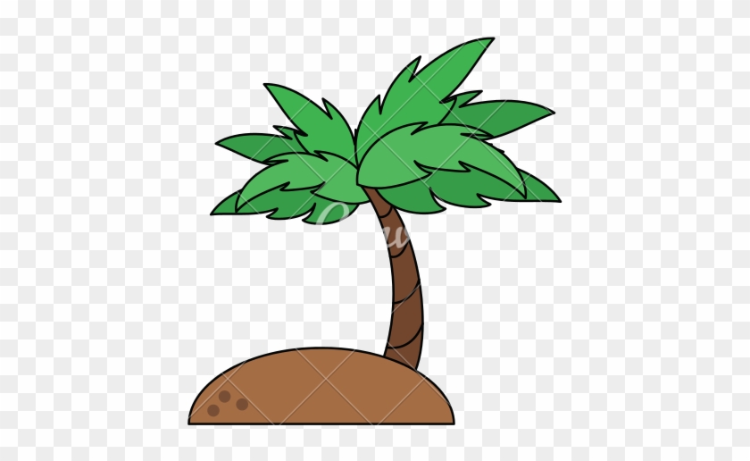 Pin Clipart Palm Trees Beach - Vector Graphics #1067867