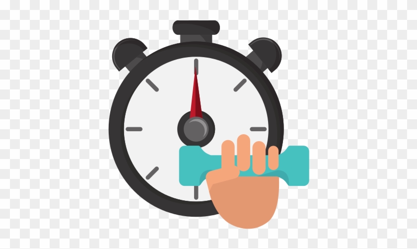Chronometer And Dumbbell Icon - Vector Graphics #1067980