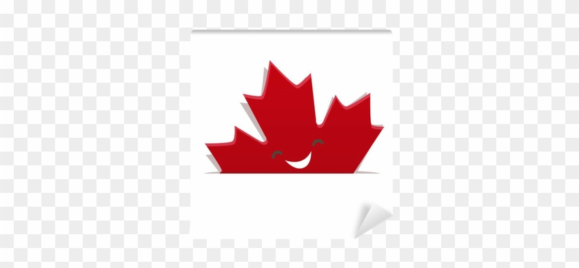 Funny Maple Leaf Of Canadian Flag Wall Mural • Pixers® - Canada Flag #1068014