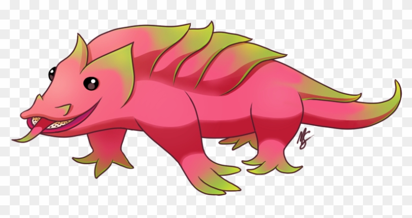 Komodo Dragon Fruit By Miztersiah - Cartoon - Free Transparent PNG Clipart  Images Download