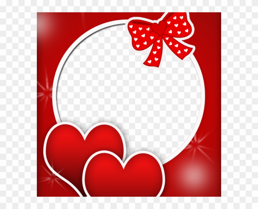 Red Valentine Frame - Round Love Frame Png #1068248