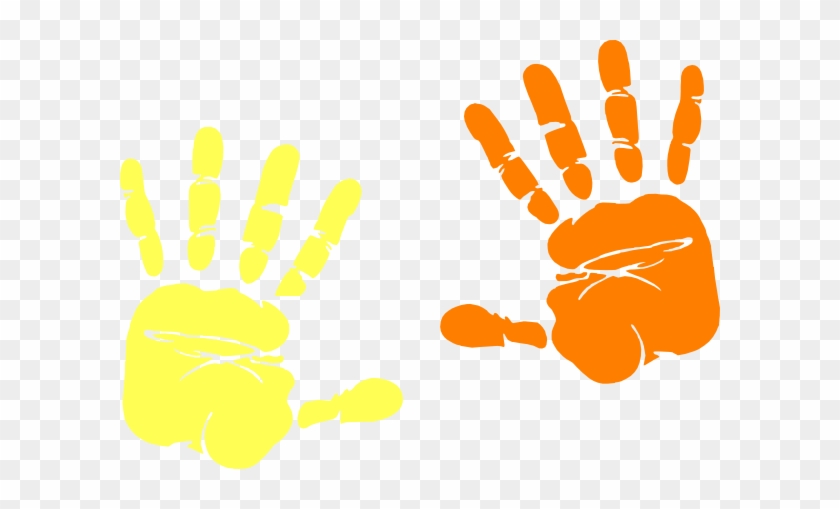 A Hands Up Clip Art At Clker - Hand Print Clip Art #1068314