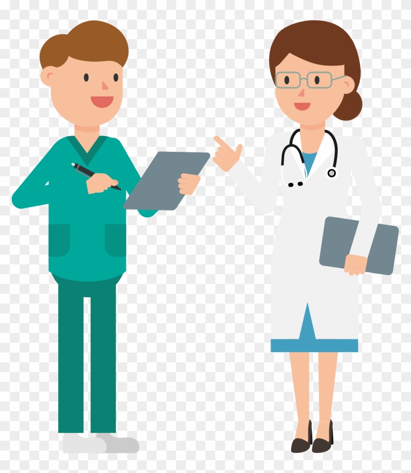 Open - Doctor And Nurse Cartoon #1068319