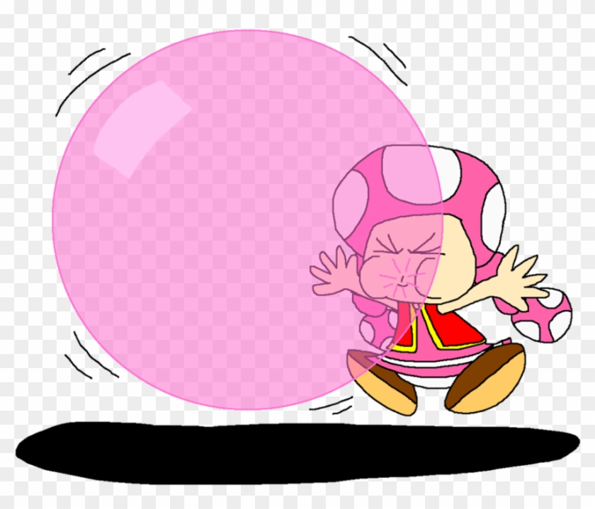Toadette Blows A Pink Bubble Gum By Pokegirlrules - Cartoon #1068544