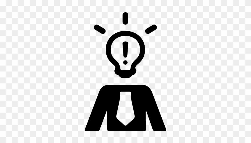 Worker Thinking Vector - Thinking Light Bulb Icon #1068850