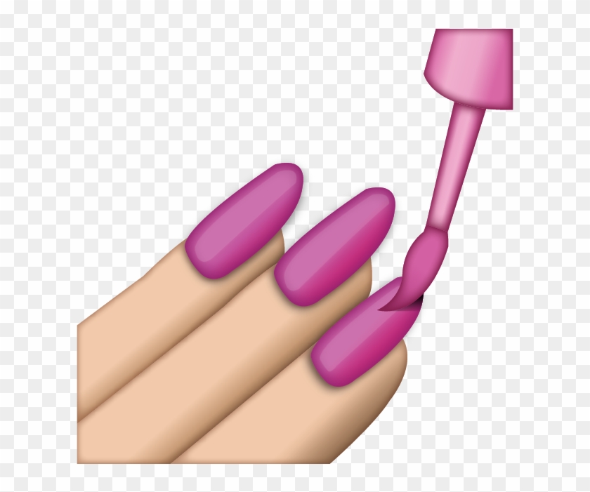 Download Pink Nail - Nail Polish Emoji #1068911