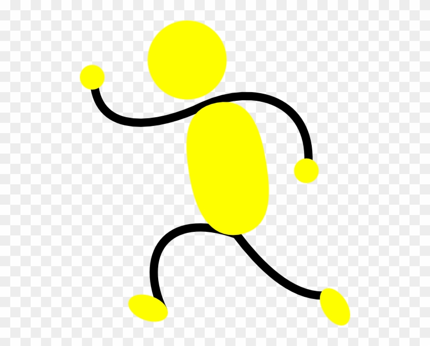 Business Employee People Over Yellow Background, Vector - People Running To The Left #1069073