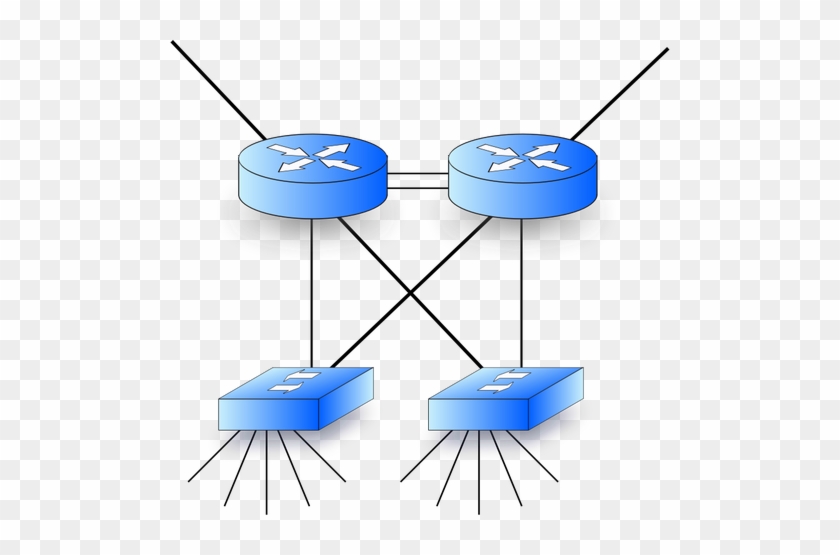 Vector Graphics Of Network Diagram With Two Routers - Routers And Switches #1069437