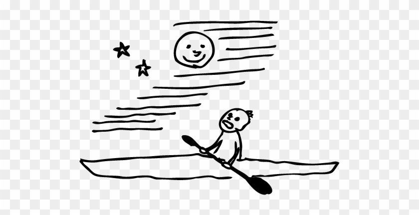 Night Kayak - Cartoon #1069468