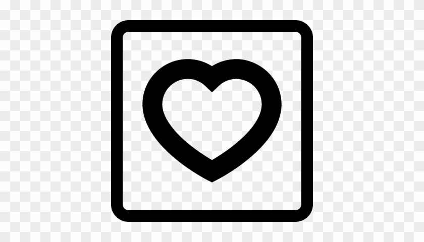 Love Symbol Of A Heart Outline In A Square Vector - Math Symbols Black And White Png #1069477