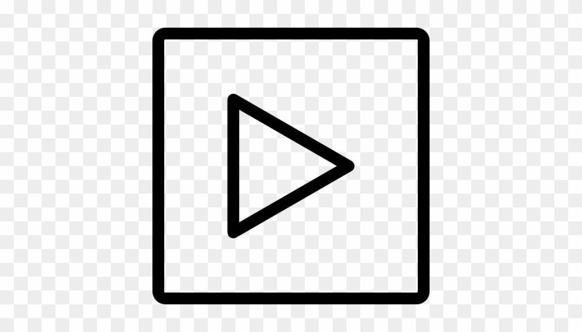 Right Arrow Triangle In Square Button Outline Vector - Arrow #1069480