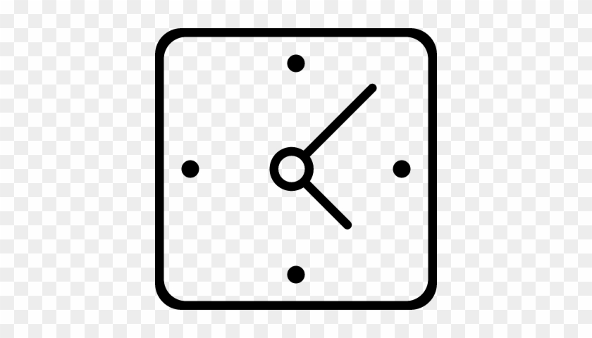 Clock Square Tool Shape Outline Vector - Square Shape Objects Black And White #1069489