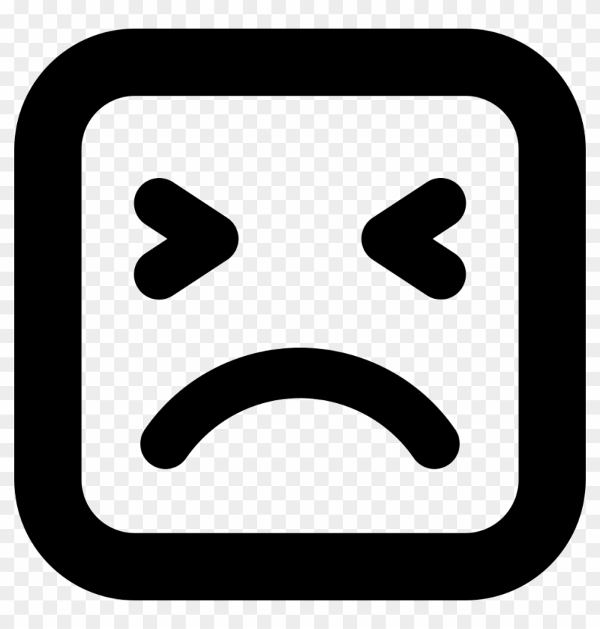 Angry Face Of Square Shape Outline Comments - Square Sad Face #1069491