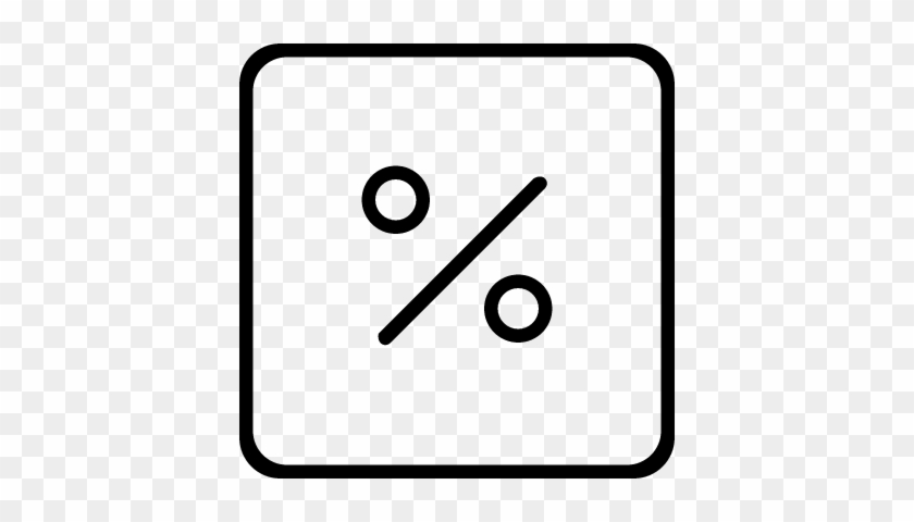 Percentage Square Button Outline Vector - Minidisc #1069497