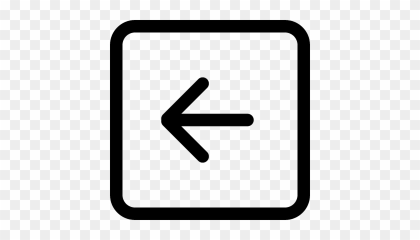 Back Left Arrow Square Button Outline Vector - List View Icon Png #1069506