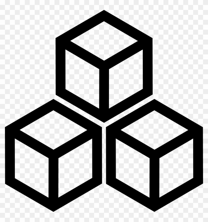 Square Blocks Outline Comments - Cube Icon #1069511