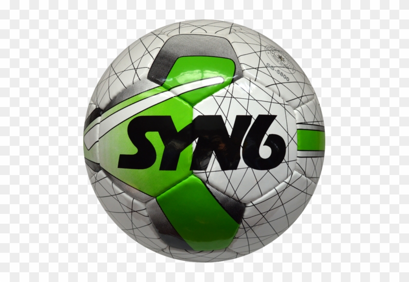 Syn6 White With Green Pu Soccer Ball- Ss5800, Size - Futsal #1069518