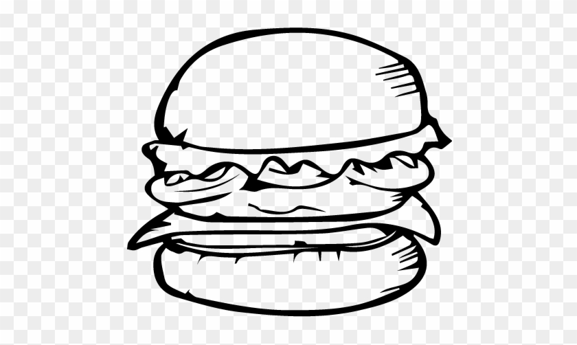 Logo - Burger Vector Black And White #1069866