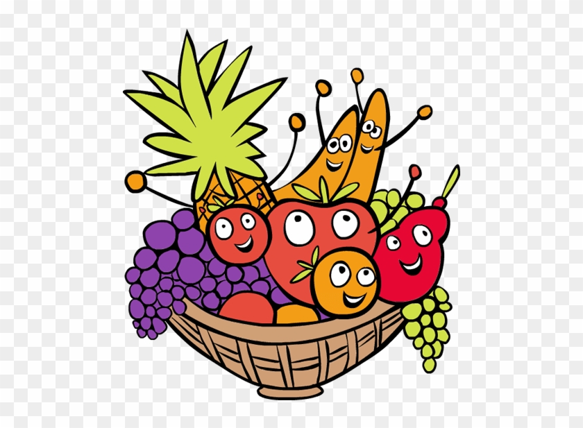 Clip Art Thanksgiving Happy Excited Fruit Basket - Clip Art Fruit Basket #1070105