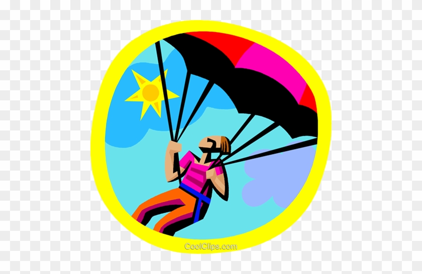Paragliding Royalty Free Vector Clip Art Illustration - Paragliding Royalty Free Vector Clip Art Illustration #1070484