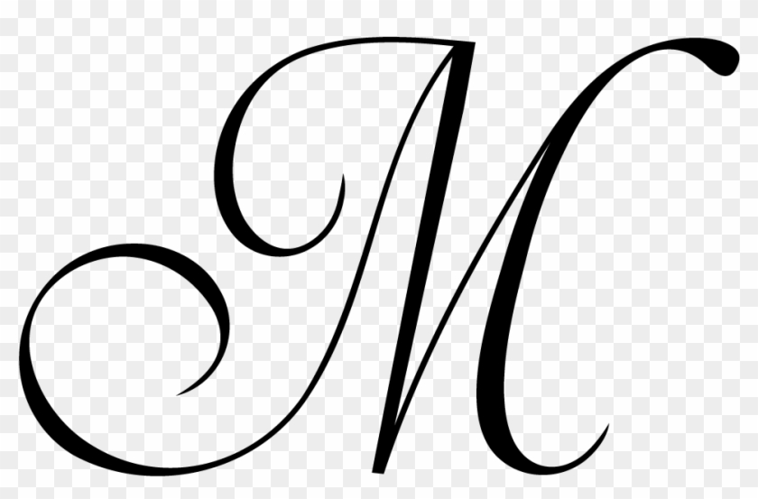 Typeface Clipart Letter M Monogram - Line Art #1070752