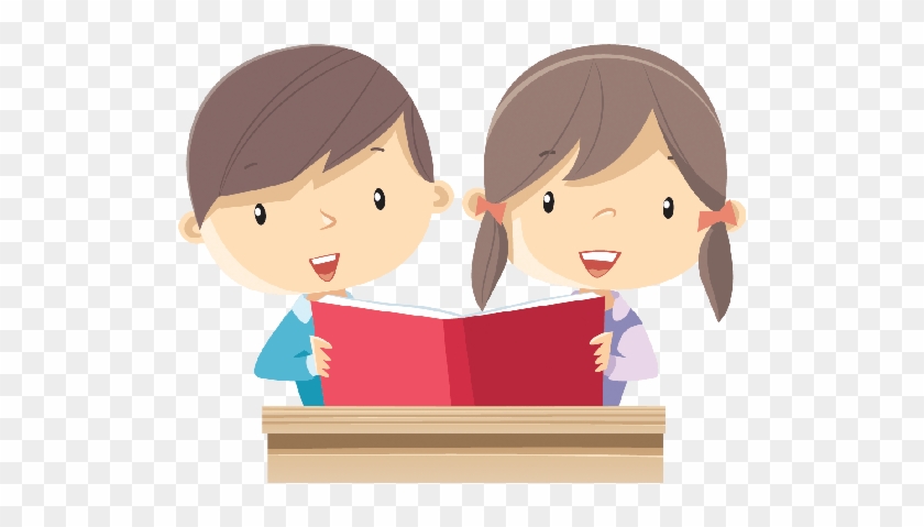 Reading Clipart Png Collection - Boy And Girl Reading Clipart #1070861