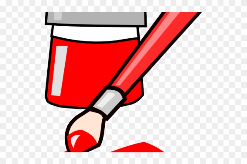 Red Paint Cliparts - Paint Brush Clip Art #1070871