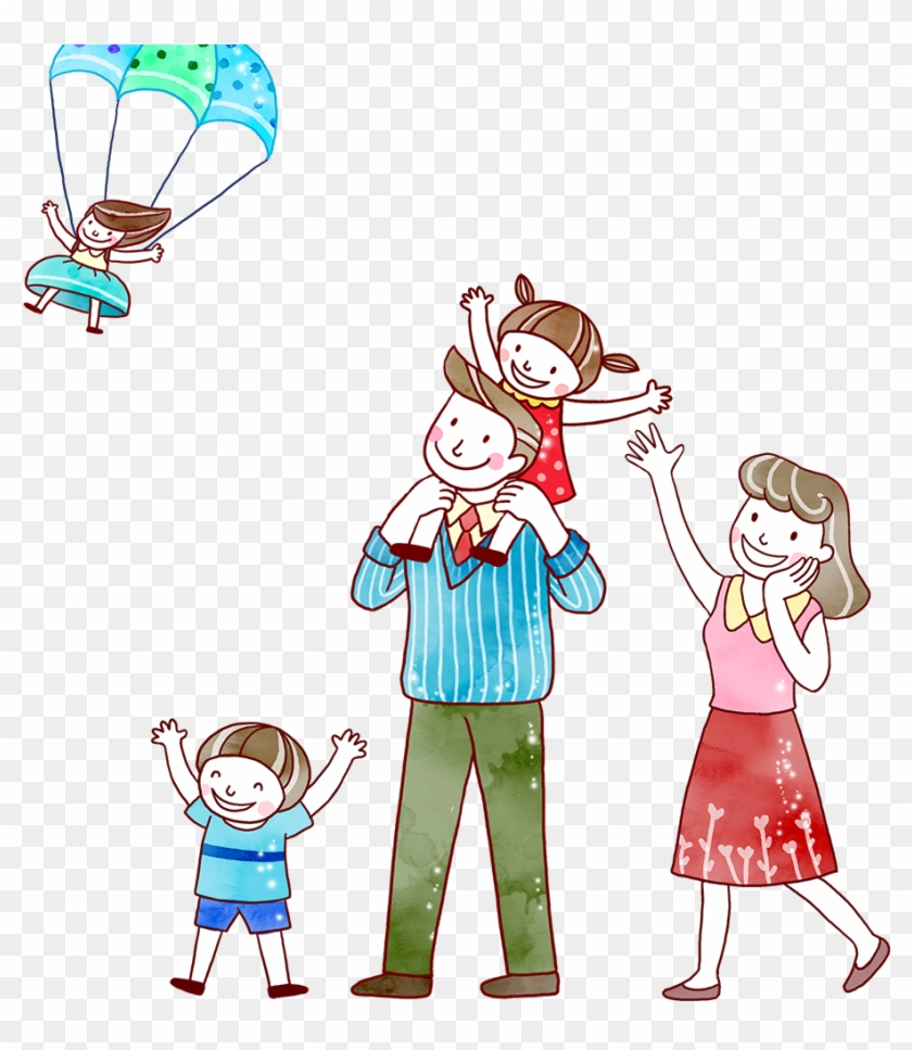 Cartoon Parent Child Illustration - Transparent Cartoon Family #1070970