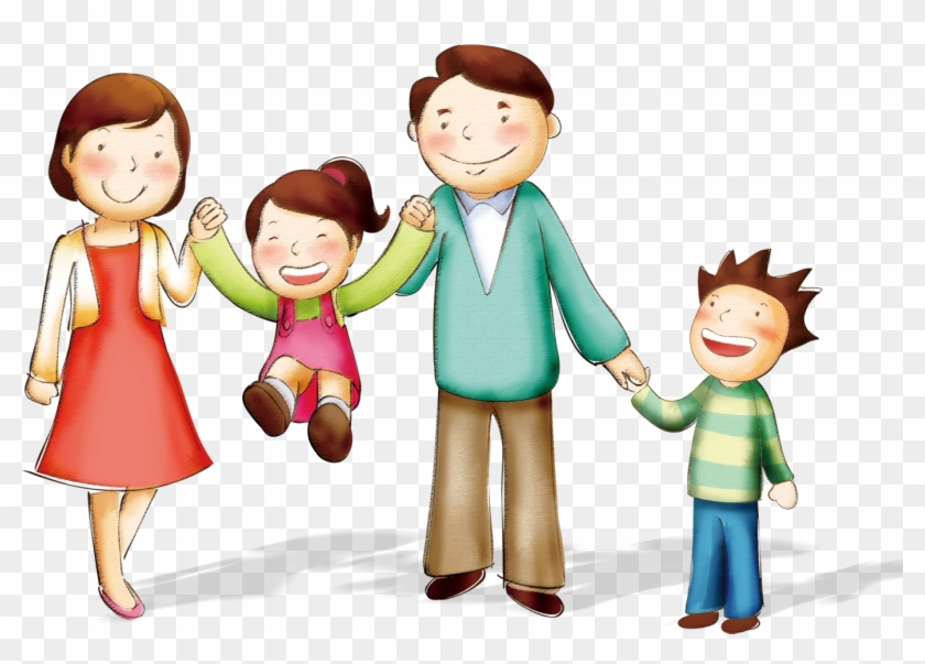 Cartoon Family Child Happiness - Family Of Four Png #1071028