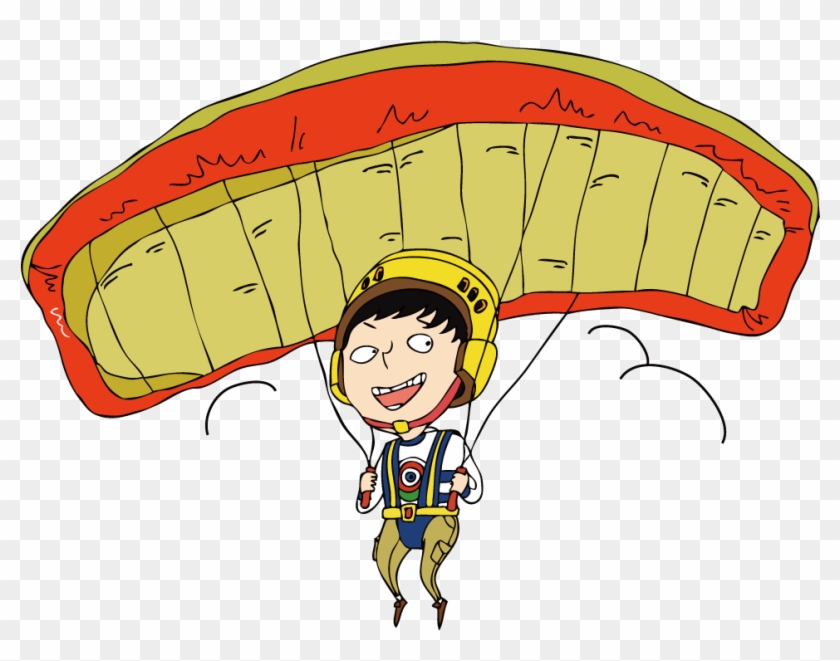 Parachute Parachuting Cartoon Illustration - Illustration #1071040