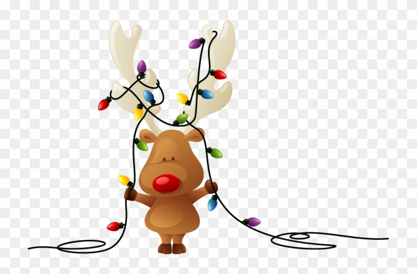 Transparent Christmas Lights Png For Kids - Cheery Reindeer From All Of Us Holiday Card #1071164