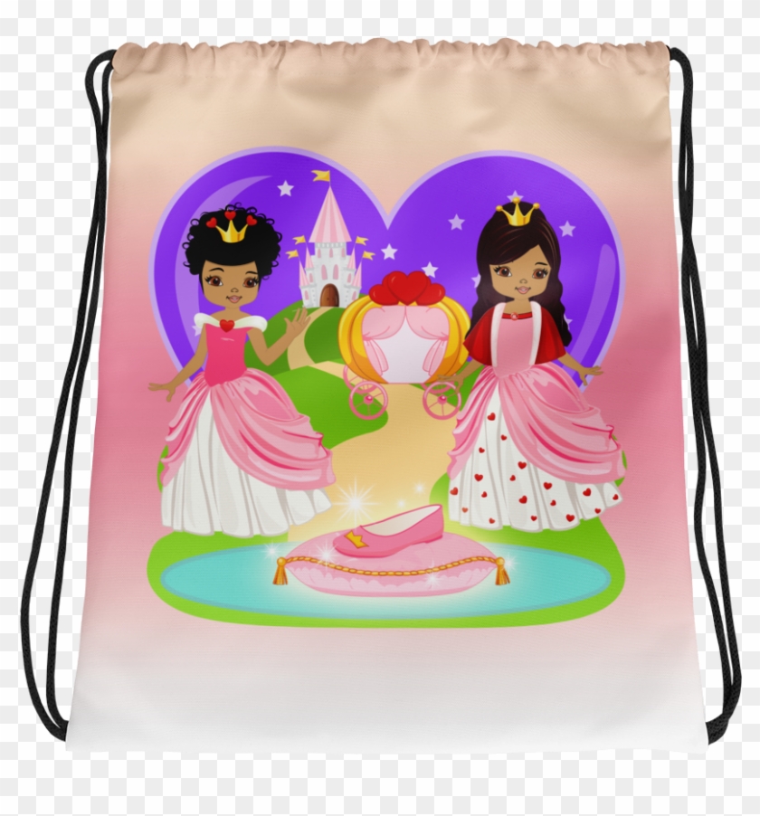 African American Princess Drawstring Bag - Cartoon #1071229