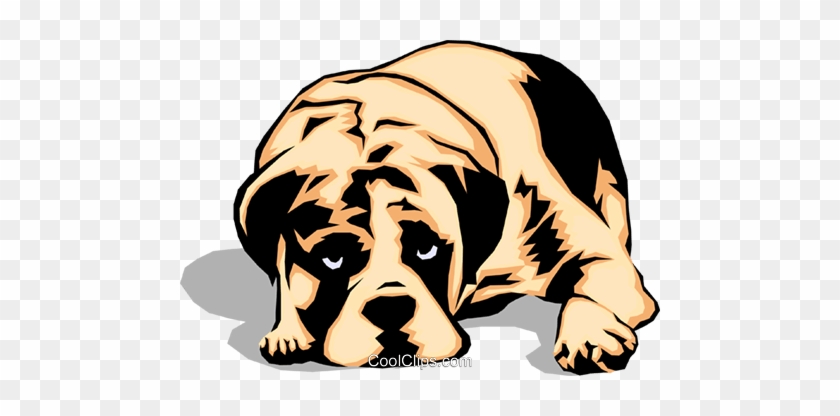 Sad Looking Dog Royalty Free Vector Clip Art Illustration - English Bulldog Throw Blanket #1071383
