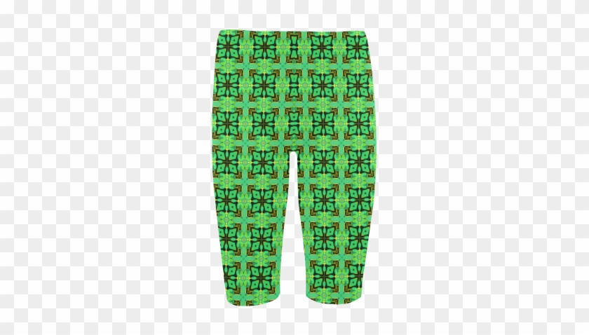 Green Gold Moroccan Lattice Diamonds Quilt Hestia Cropped - Pajamas #1071525