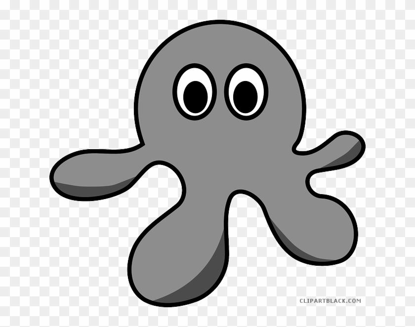 Octopus Animal Free Black White Clipart Images Clipartblack - Cartoon Octopus #1071648