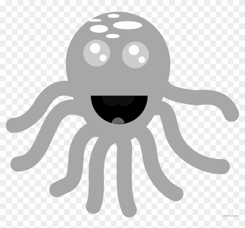 Impressive Octopus Animal Free Black White Clipart - Octopus #1071665
