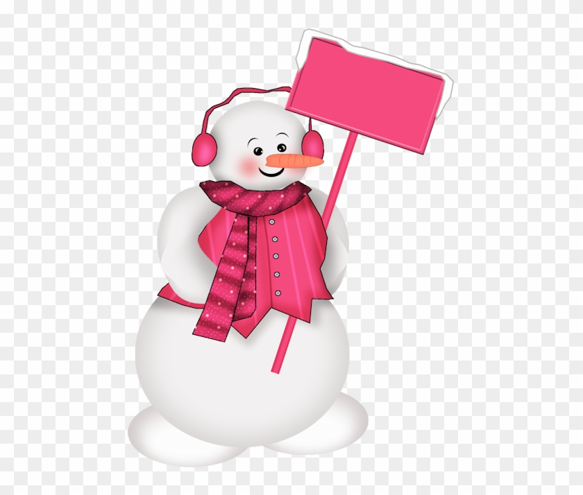 Christmas Clipart - Boneco De Neve Rosa Png #1072167