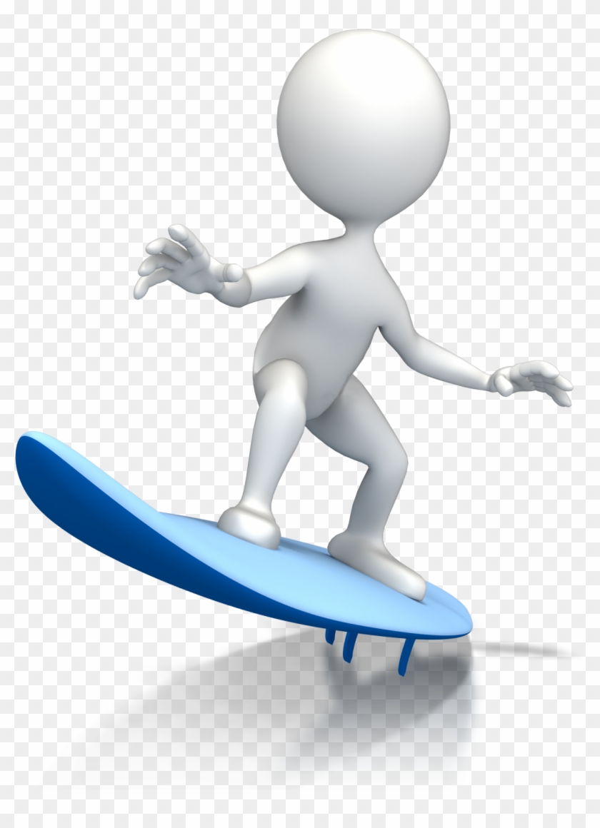 Presentermedia Surfing Presentation Powerpoint Animation - Stick Figure Surfing #1072305