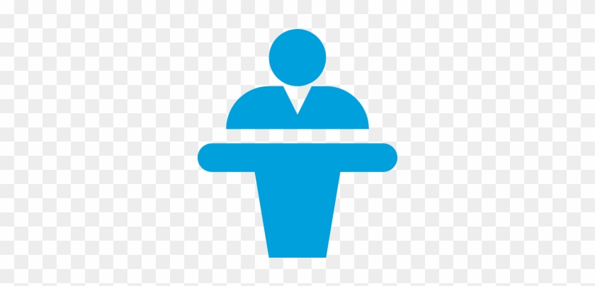 Class, Learn, Lecturer, Presentation, Seminar, Teacher, - Lecturer Icon Blue Png #1072353