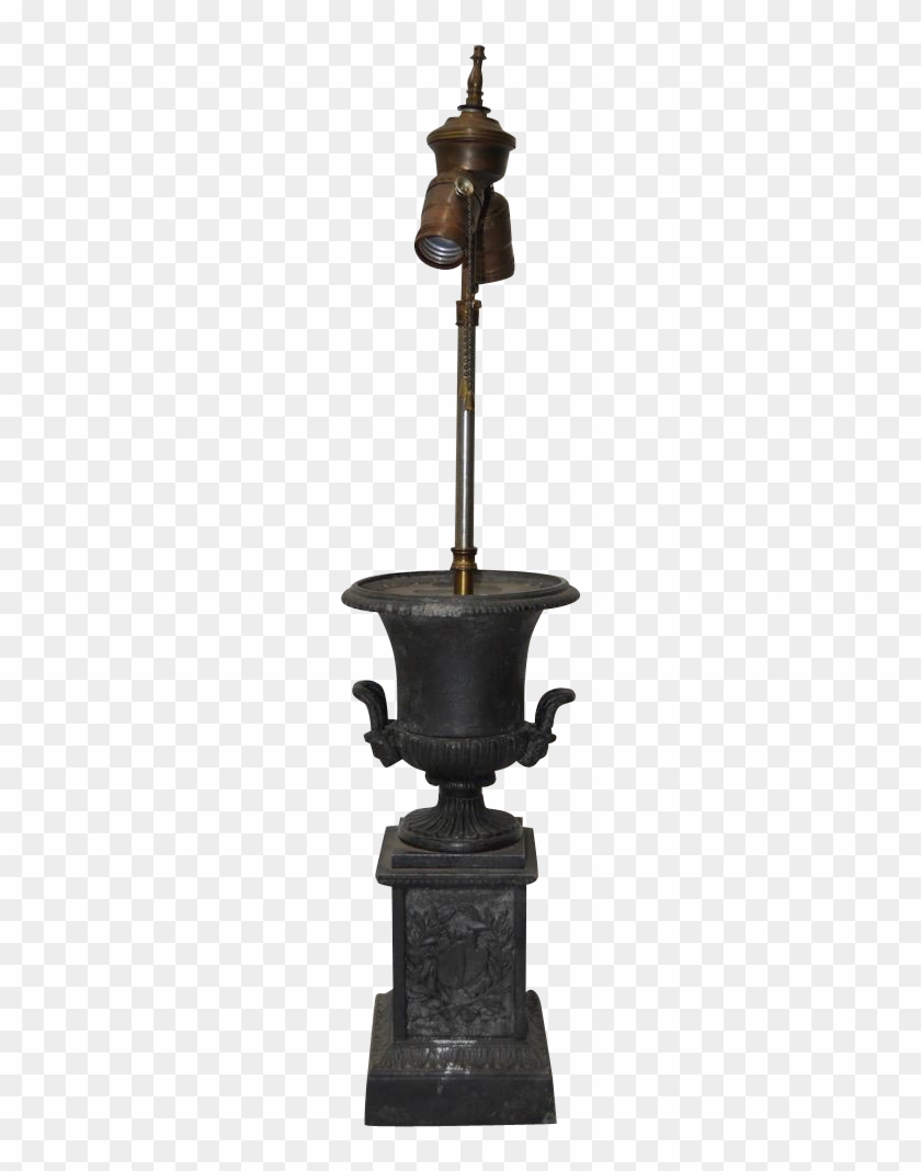 Victorian Era Cast Iron Urn On Plinth Table Lamp - Victorian Era Street Lamp #1072504